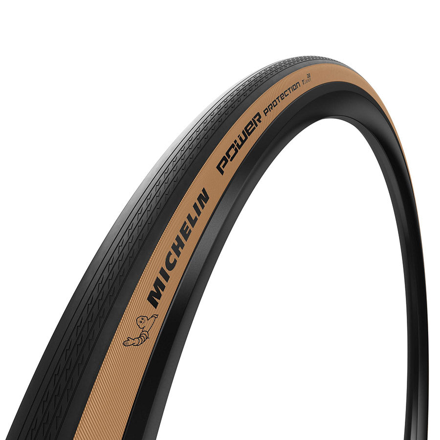 Michelin, POWER PROTECTION, Road Tire, 700x28C, Folding, Tubeless Ready, MAGI-X, 3x120, Tanwall