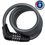 Numero 5510C, Cable with 4 digit combination lock, 10mm x 180cm (12mm x 5.9')