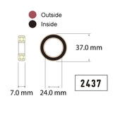 Wheels Manufacturing, Angular Contact, Sealed Cartridge Bearing, MR 2437, 24x37x7mm, Steel