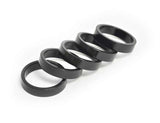 Wheels Manufacturing, Headset Spacer, 1-1/8'', Height: 2.5mm/5mm/7.5mm/10mm, Aluminum, Black, 4pcs
