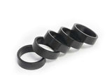 Wheels Manufacturing, Headset Spacer, 1-1/8'', Height: 2.5mm/5mm/7.5mm/10mm, Aluminum, Black, 4pcs