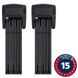 Abus, Bordo Granit XPlus 6500 TwinSet, Folding Lock, Key, 90cm, 3.0' x 2, 5.5mm, Black, Set