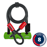 Abus, Ultra 410K Mini + Cobra, U-Lock, Key, 150x180mm, 5.9''x7'', Thickness in mm: 12mm, Green